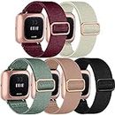 Chinber 5 Pack Bands Compatible with Fitbit Versa 2 Bands/Fitbit versa 2 bands for women/Fitbit Versa/Versa Lite/Versa SE,Soft Adjustable Nylon Sport Band for Fitbit Versa Smart Watch Women Men