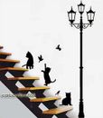 Lámpara para gatos poste pájaros pegatinas de pared calcomanías de arte mural papel tapiz decoración del hogar hágalo usted mismo