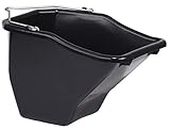 Little Giant® Plastic Better Bucket | Horse Feed Bucket | Ergonomically Designed | Flat Back Bucket | Made in USA | 10 Quarts | Black