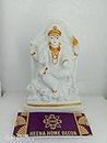 HEENA Home Decor Lord Dakshinamurthy Statue polyresin White Colour Idol 10 cm Height