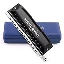 SWAN Chromatic Harmonica 12 Holes Deluxe Harmonica C Key with Slider and Valve - 12 Hole 48 Tone for Adults Beginners Students - Professional Harmonica Key of C, Frosted Black (Memory48)