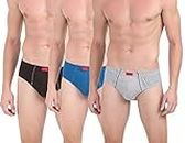 GENX Men's Cotton Briefs (Color & Print May Vary) (Pack of 3) Gusto_IE_3PC_Assorted_80 CM