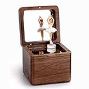 Softalk Solid Wood Ballerina Girl Music Box 18 Note Wind Up Musical Boxs The Best Gift For Christmas Birthday Valentine's Day Mother's Day (Walnut Wood, Howl's Moving Castle-Merry Go Round of Life)