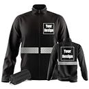 YOWESHOP Hi Vis Reflective Safety Jackets Customize Logo Lightweight Shirts Light and thin Workwear (2XL, Black - style 1)