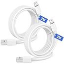 Long iPhone Charger Cable 2m, [ Apple MFi Certified ] iPhone Charging Lead USB to Lightning Cable, 6ft Original iPhone Fast Charger Wire for Apple iPhone 14 Pro Max/13/12/11/X/6 Plus/5S/mini/SE iPad