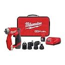 Milwaukee 2505-22 M12 Fuel Installation Drill/Driver Kit, Compact, Forward/Reverse Switch, Keyless Chuck, LED Light, Variable Speed