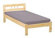 Inter Link Farm D20, Single bed frame 96x206x72 h cm, Colore Natural, Solid wood