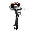 DCEHKR 196CC Gas Power Outboard Boat Motors 4-stroke HANGKAI Fishing Boat Motor 7HP Heavy Duty Boat Engine with Air-Cooling Outboard Motor for Boats with Stern Heights of 19.88in or Less, 6000r/min