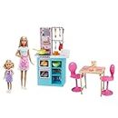 Barbie® Sisters Baking Playset Doll & Chelsea™ Doll, Kitchen Pieces, Dining Set & 15+ Accessories, Gift for 3 to 7 Year Olds