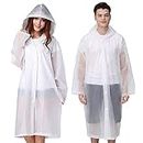 PALAY® 2Pcs Rain Ponchos for Men Women, Reusable EVA Raincoats with Hood for Rain Ponchos for Camping, Hiking, Music Festival, Outdoor Activities (Blue)