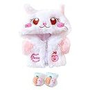 niannyyhouse 20cm Plush Doll Clothes Pink Cat Jacket Hoodie Shoes 8in Doll Accessories Dress Up (Pink)