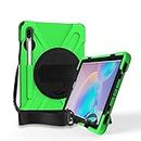 JENYOOG Shockproof Case for Samsung Galaxy Tab S6 10.5" 2019 (Model SM-T860/T865/T867),Heavy Duty Rugged Tough Case with Pen Holder,360 Rotating Stand/Straps Protective Cover Case (Green)