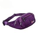 Hiking belt bag Layer Nylon Sports Pockets Men's Personal Business Money Bag Chest Bag Leg Thigh Holster Bag (Color : Purple)