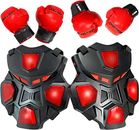 ArmoGear Juguete de Boxeo Electrónico 3 Modos de Juego 2 Pares de Guantes Juguete para Adolescentes 8 Rojo