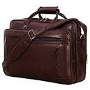 Hard Craft Vegan Leather 16.5 inch Large Size Messenger Bag for men | Laptop Bag |Office Bag || Laptop Sleeve (Brown)