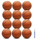 12 Pack 29.5" Official Size 7 Basketball Balls Inflatable with Pump for Men for Outdoor, Indoor or Training，Mens Basketball，Adult Basketball（Orange
