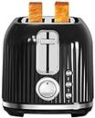 Longdeem 2-Slice Toaster, Wide Slots, Auto Shut-Off, 6 Shade Dial. Perfect for Bread, Bagels, Waffles, Easy to Clean Crumb Tray, Black