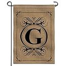 Anley Classic Monogram Letter G Garden Flag, Double Sided Family Last Name Initial Yard Flags - Personalized Welcome Home Decor - Weather Proof & Double Stitched - 18 x 12.5 Inch