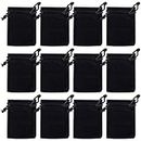 Nydotd 100pcs 2 X 3 inch Black Velvet Cloth Jewelry Pouches Velvet Drawstring Bags Christmas Candy Gift Bag Pouch for Wedding Favors Gifts, Event Supplies Party Favors
