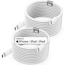 USB C to Lightning Cable 10ft 2pack [Apple MFi Certified], Poukey iPhone Charger Cord 10ft,Extra Long Lightning to Type C Cable iPhone Fast Charging Cable for iPhone 14 13 12 Pro Max/Mini/11/XS/X/iPad