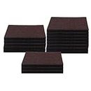 Rierdge 16 Pcs 3”/75mm Square Felt Furniture Pads Self Adhesive Furniture Pads 5mm Thick Brown Anti Scratch Floor Protectors for Furniture Feet Chair Legs