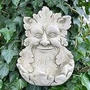Burgess Home & Garden Green Man Plaque à suspendre Mangeoire à oiseaux en pierre | Statue de bain Décoration de jardin