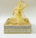 KHUSHA CREATIONS Gift Packing Basket / Fancy Gift Hamper Basket, Baby Shower Gifting, Diwali Dry Fruit Hamper, Wedding Return Gift Trays (8x8x2.5 inches)