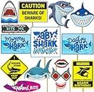 Party Propz Baby Shark Theme Birthday Decorations -15Pcs Baby Shark Theme Photo Booth Props Set - Baby Shark Party Supplies for - Kids Theme Parties- Shark Theme Birthday Decorations
