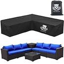 V-Shaped Outdoor Sectional Couch Covers Waterproof,Patio Corner Sofa Cover,All Weather Anti-UV Windproof Patio Furniture Set Cover,Heavy Duty Tear-proof Polyester,118"L/118"Lx34"Dx31"H