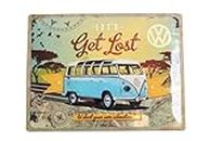 Nostalgic-Art Retro Tin Sign – Volkswagen Bulli T1 – Let's Get Lost – VW Bus gift idea, Metal Plaque, 30 x 40 cm