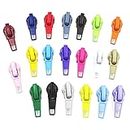 Zips Nylon Coil Auto Lock Zipper Puller DIY Sewing Tool Zipper Slider Zips for Jackets (Color : Mix, Length : 200PCS)