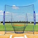 Baseball Schlagtrainingsnetz – 2,1m x 2,1m Baseball und Softball Schlagnetz - Socknetz mit Stiften und eine Tragetasche (Pop-Up Schlagnetz)