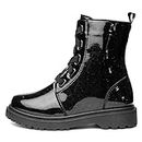 Lilley Girls Black Sparkle Patent Boot - Size 2 UK - Black