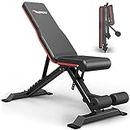 PASYOU Workout Bench Adjustable Weight Bench Press (9x4x3 Positions) | Strength Training Benches | Flat Incline Decline Bench Foldable | Sit Up Exercise Equipment for Home Gym