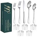 30 Pieces Silverware Set for 6, Includes Spoons Forks Knives, Utensils Cutlery Set Service for 6, Dishwasher Safe, Durable Home Kitchen Eating Tableware Set Premium Cutlery Utensil Set