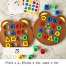 Montessori toys, memory, color, board games, wood