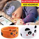 Kids Bluetooth Headband Headphone Wireless Sleeping Music Headwear Eye Mask Cute