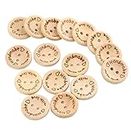 100Pcs 25mm Wooden Buttons Handmade with Love Round Craft Decor 2 Holes Wooden Sewing Buttons for DIY Crafts Decoration Sewing Scrapbooking Clothing Accessories
