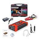 Car Jump Starter, Portable Charger, Emergency LED Light, 12V Auto Booster Battery Smart Quick Jump Charger Box Charger with