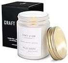 Palo Santo Candles, Premium Scented Candle | Wood Wick Candles | Scented Candles Gifts for Women & Men | Soy Candles | 8 Oz 45 Hour Long Lasting Candles, Candles for Men | Spring Candles