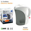 Travel Kettle Portable Electric 1L Camping Caravan Kitchen Hotel Jug Holiday New