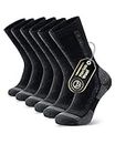 PULIOU Merino Wool Socks for Men and Women Hiking Warm Thick Cozy Boot Thermal Socks Winter Work Soft Socks Sports Socks Running Socks Sneaker Socks (Size: 9-12, Black, 3 Pairs)