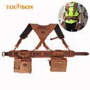 TOURBON Build Heavy Duty Carpenter Suspenders Multi Function Wearable Tool Pouch