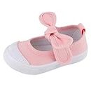 LACOFIA Kinder Canvas Sneakers Bowknot Segeltuchschuhe Mary Jane Schul Schuhe für Mädchen Rosa 28