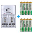 Caricabatterie Universale Charger AA AAA 9V + 8x AAA Batteria Ricaricabile