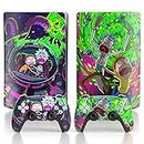 TESSGO PS 5 Skin Disc Edition Anime Console and Controller Vinyl Sticker, Durable, Scratch Resistant, Bubble-Free, Precisely Line Up, Compatible with Play-Station 5