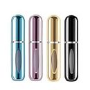 Yamadura Yuesuo Mini Refillable Perfume Portable Atomizer Bottle Refillable Perfume Spray, Refill Pump Case For Traveling And Outgoing (5Ml, 4 Pack), Transparent