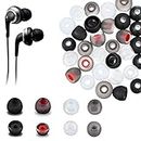 WOOXDYUK 48 Pieces Replacement Silicone Earplugs, Earphones Replacement Plugs, Replacement Pads, Ear Pads, In-Ear, 4 Color,3 Sizes (S/M/L), Compatible with Most In-Ear Headphones