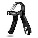 Fitness Mantra® Counter 10KG To 60KG Weight Adjustable Professional Counter Hand Gripper for Men & Women | Counter Hand Grip|Finger Exerciser|Power Gripper|Black Color|