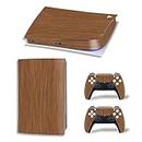 PS5 Skin Digital Edition Console and Controller, PS5 Stickers Vinyl Decals for Playstation 5 Console and Controllers, Digital Edition (Wood Grain Loop)
